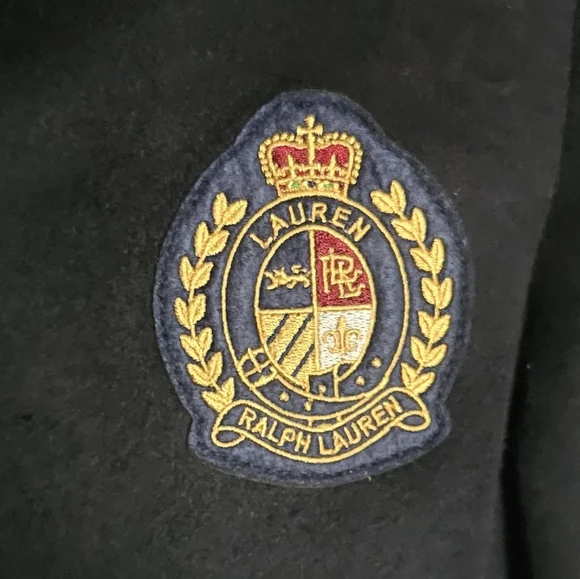 Ralph Lauren Alecia Regal Navy Coat Gold Crest Size 14 - Picture 5 of 11